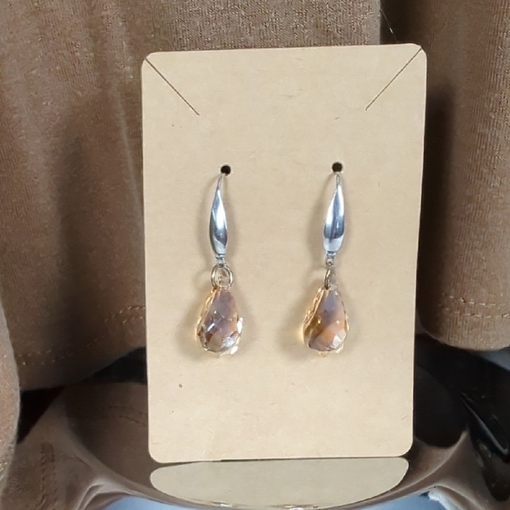 Chic Silver and Gold Teardrop Earrings